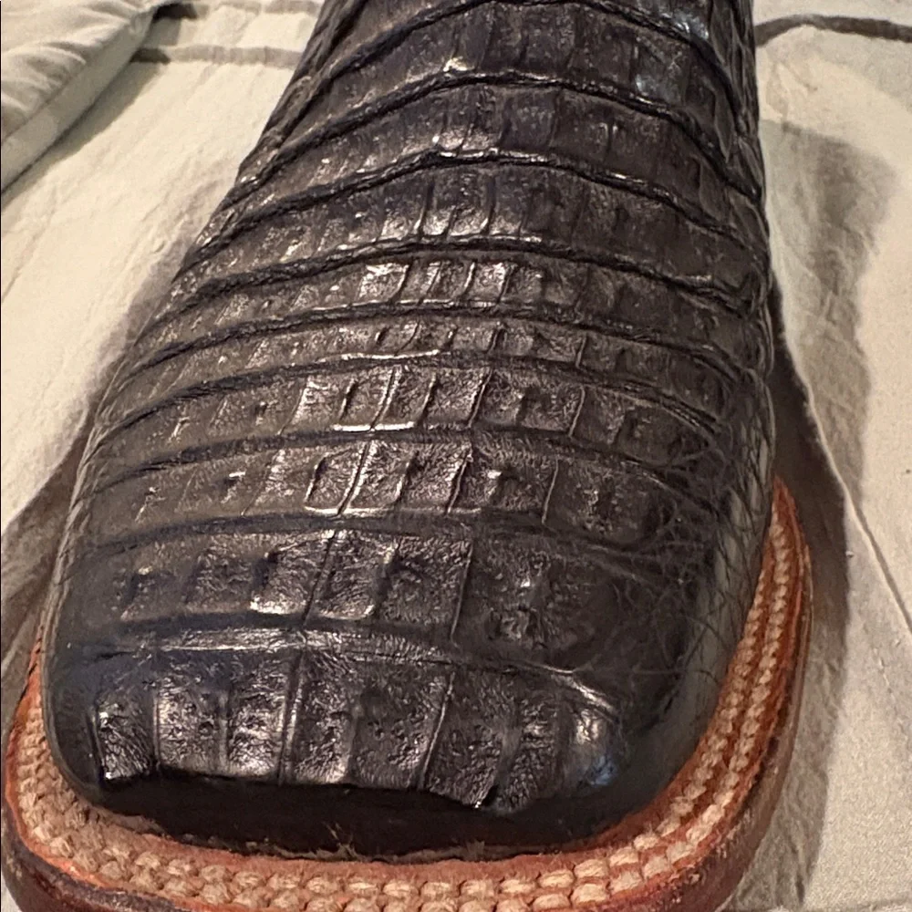 Lucchese Black and Brown Crocodile Western Boots - Picture 7 of 12